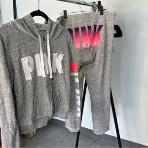 PINK Victoria's Secret Gray and Pink Sweatpants